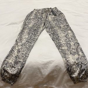 Maniere de Voir silky snakeskin joggers